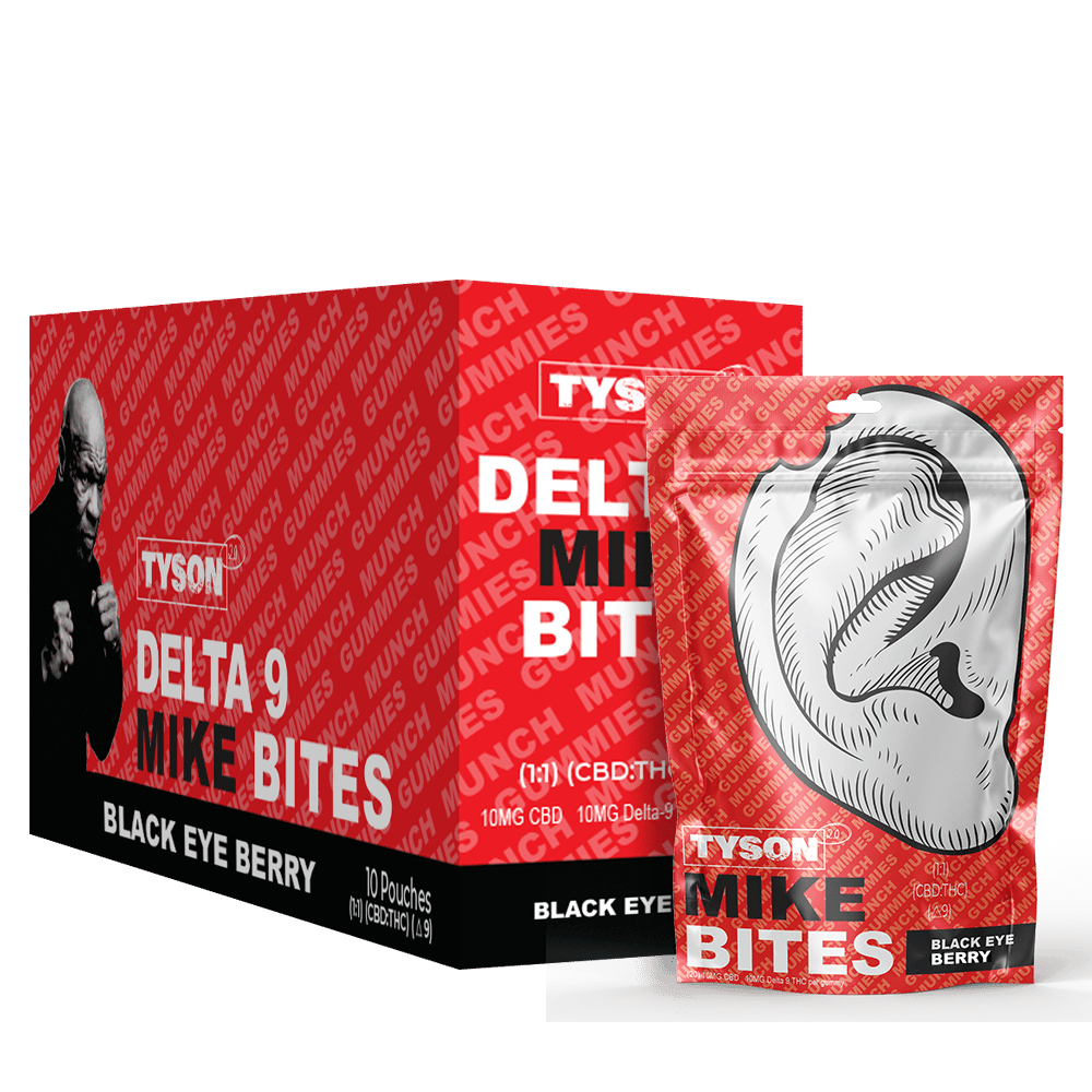 Tyson 2.0 – Mike Bites – Delta 9 Gummies 20ct Pouch – 200mg Delta 9 Thc - 10pk Display Box
