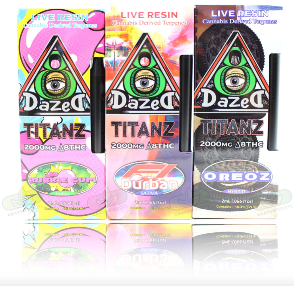 Wholesale Dazed - Titanz Delta 8 Live Resin Disposable ( 2000mg / Display Of 5 )