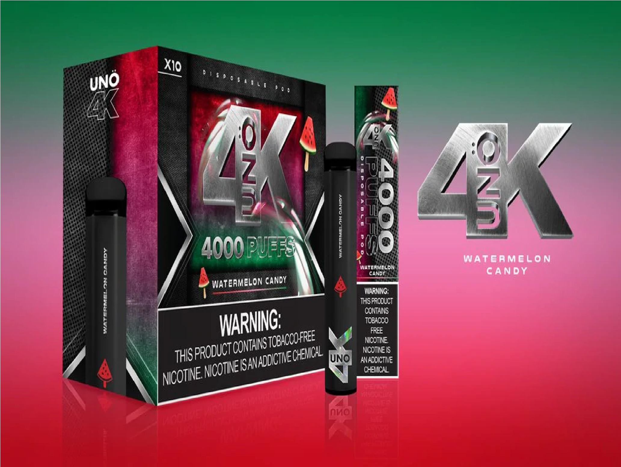 Wholesale UNO 4k 4000 Puff Disposable Vape Device 5% NIC - Pack of 10